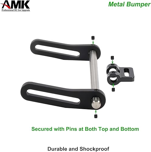 Miniatura 4 de AMK Ajustable Escala 110 Montaje de parachoques delantero trasero, juego de parachoques de metal completo para RC Crawler Body LCG Chassis Axial