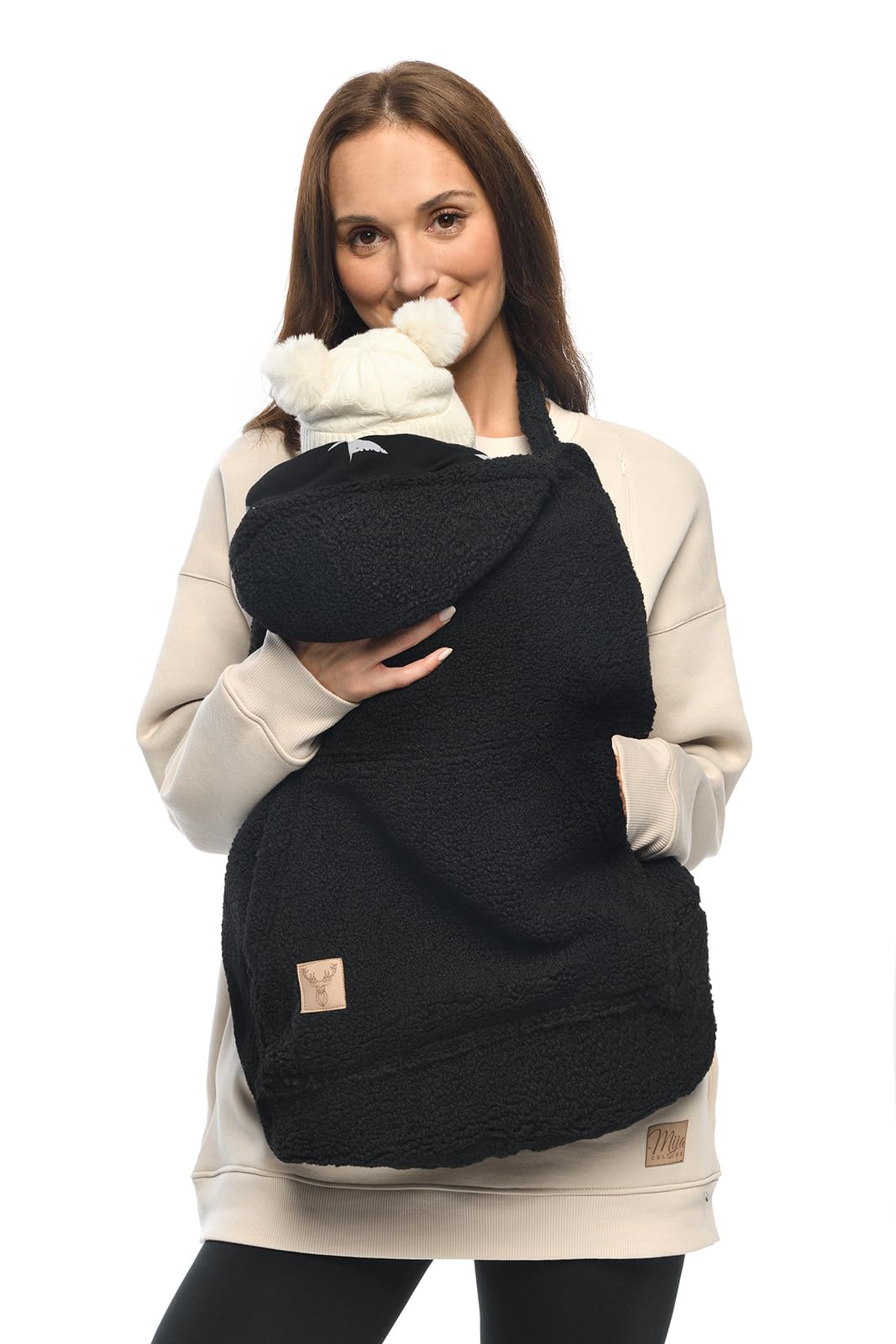 MijaCulture TEDDY Housse universelle pour porte-bébé couverture chaude bébé noir étoiles
