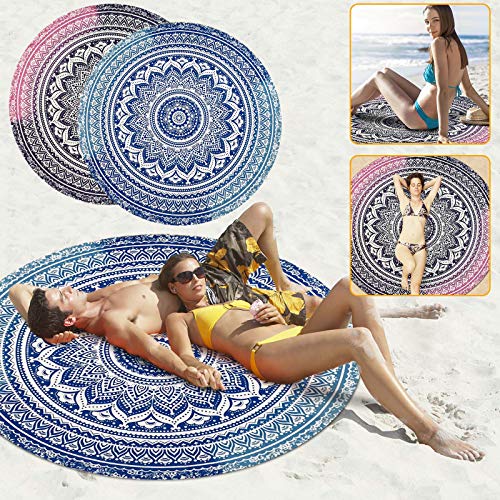 Beach Mat, Beach Mat Outdoor Picnic Blanket Large Sand Free Compact for 4-7 Persons Water Proof and Quick Drying Beach Mat for Outdoor Travel,58inch (MR F)