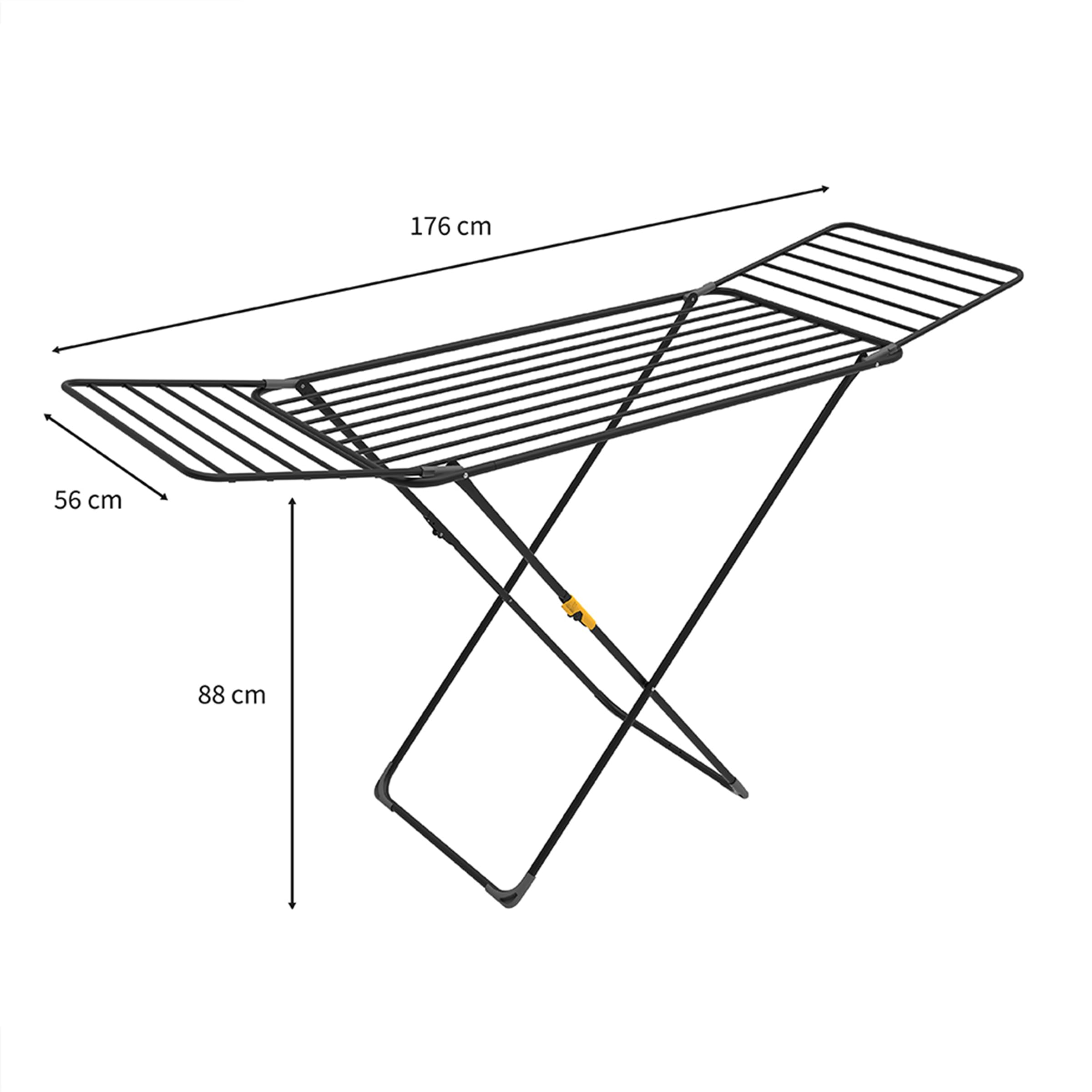 Rörets Shape Black Suszarka na pranie, zamykane skrzydła, mechanizm blokujący, 18 m powierzchni suszącej, design i jakość od najsilniejszej szwedzkiej marki suszarek, 56 x 176 x 88 cm