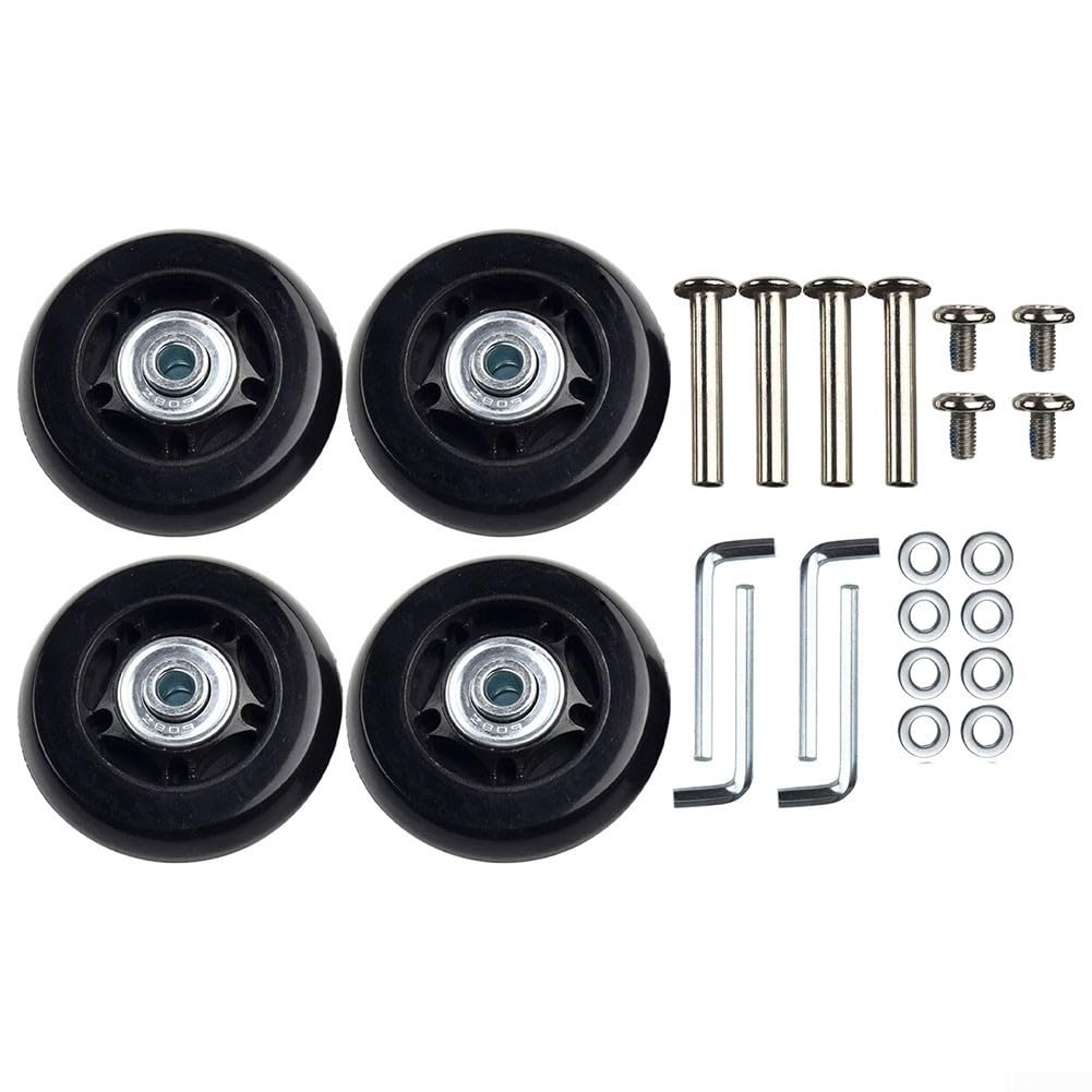 Lot De 4 Roues Pour Valise – Caoutchouc Silencieux, 75 X 24 Mm – Réparation Patins à Roulettes, Remplacement Facile