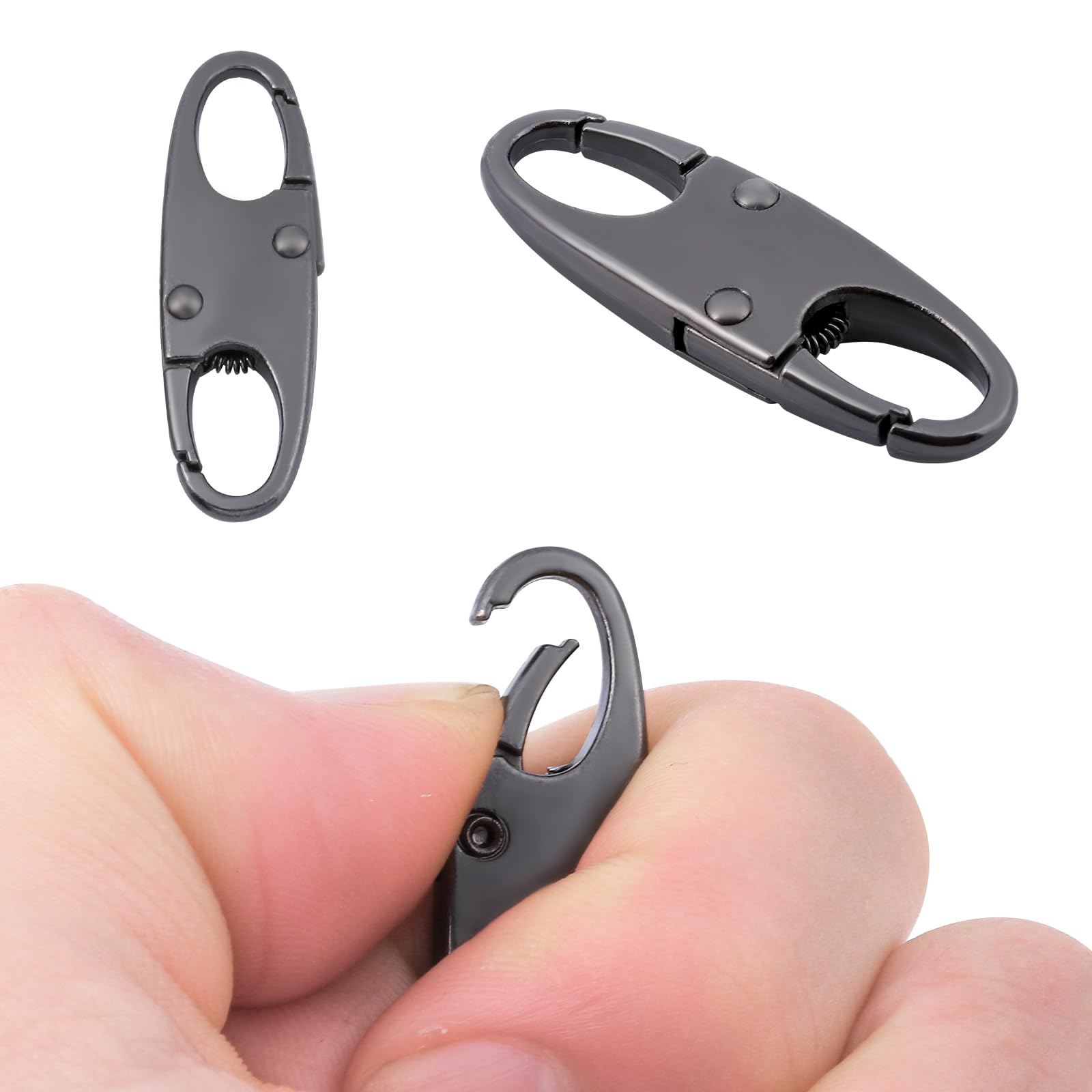 LCCHOLV 4PCS Zipper Clips Anti Theft - Double Opening Small S