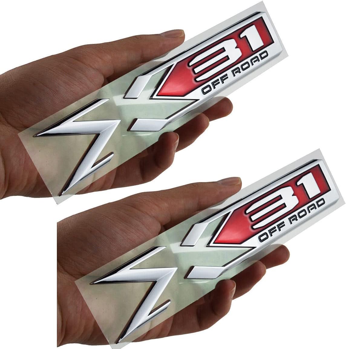 Pair Set Sierra 1500 X31 Off Road Emblems 3D Rear Bodyside Truck Bed Decal Badge Nameplate Replacement for 2019-2022 Sierra 84682662 (Chrome Red)