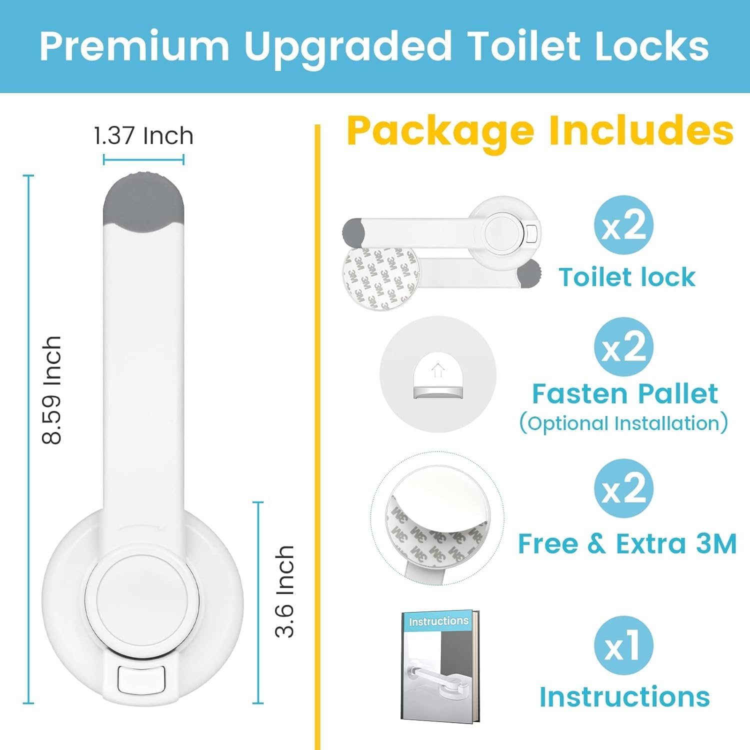 4our Kiddies Toilet Locks Baby Proof (2 PCS) - Image 2