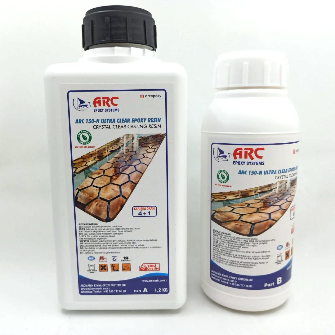 Arc ARC150 ULTRA ŞEFFAF DÖKÜM TİPİ PARLAK EPOKSİ REÇİNE 1,5 KG SET