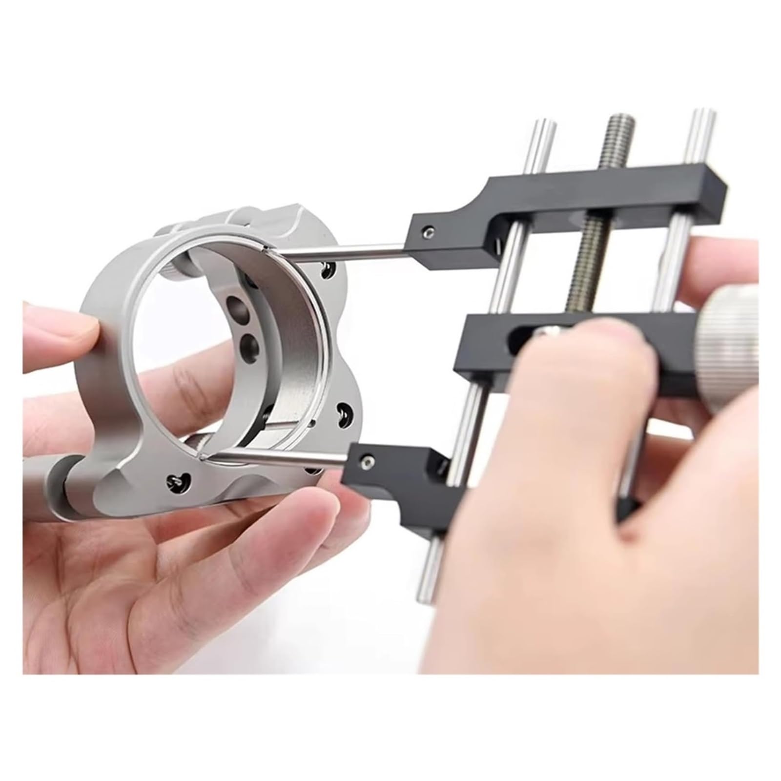 Llave de anillo de retención óptica ajustable, herramienta de anillo a presión de doble extremo para instalar y quitar collares, herramienta de precisión con rango de diámetro de sujeción