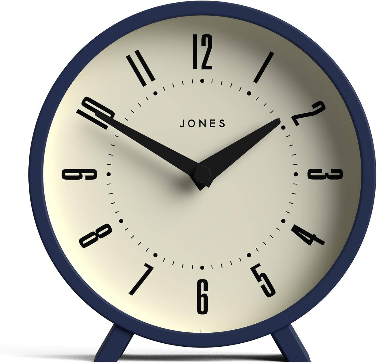 JONES CLOCKS Reloj de escritorio Venus  Diseño redondo moderno  Azul  Elegante aspecto retro para estante, mesa, mantel o mesita de noche