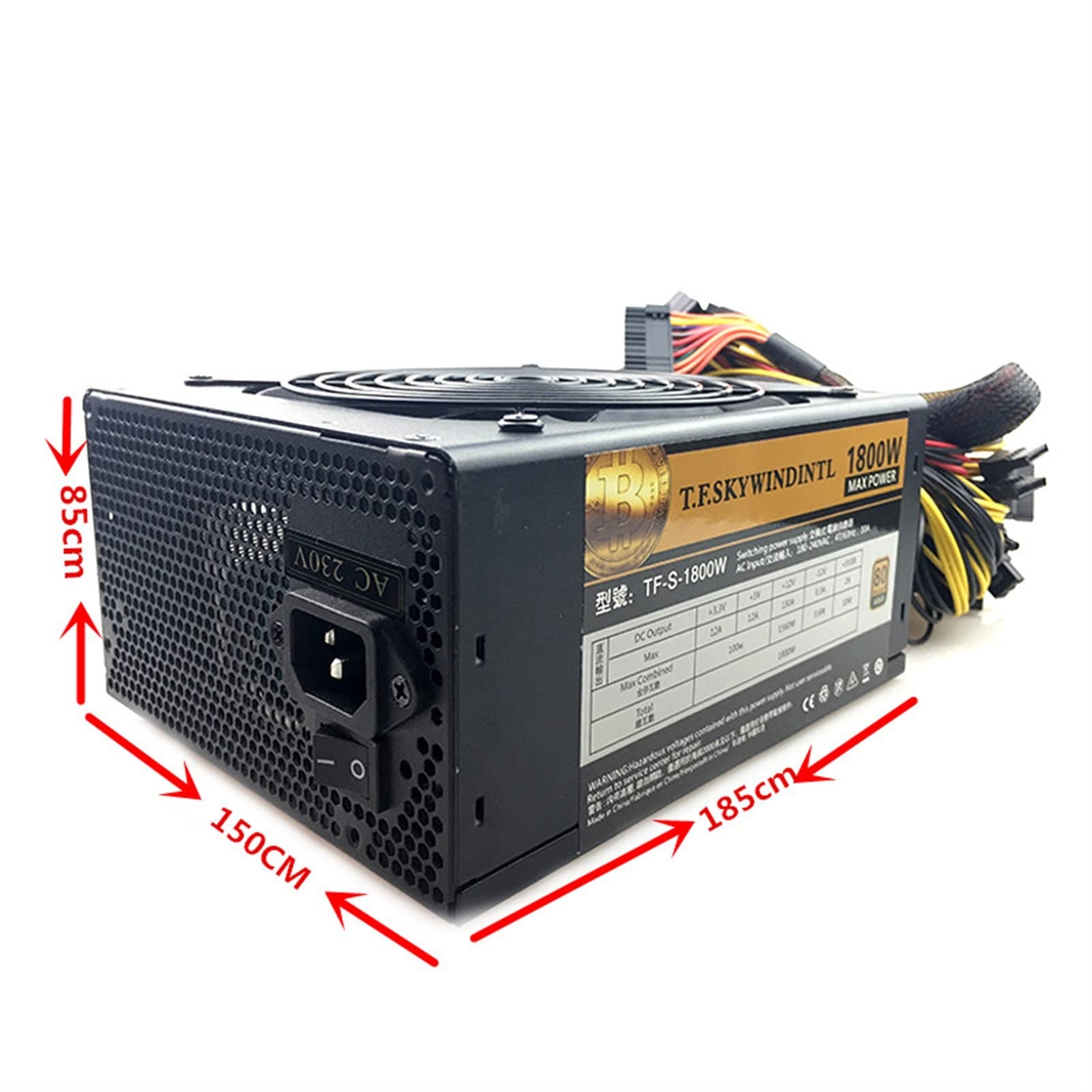 Amazon.com: IORUYB 1800 PC Desktop Power Supply PSU Gold Power 1800W BTC  Power Supply for R9 380 RX 470 RX480 6 GPU Cards Mining rig ATX Ethereum :  Electronics