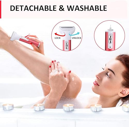 Miniatura 6 de Afeitadora eléctrica para mujer, depilación eléctrica recargable, carga USB, 5 en 1, afeitadora sin dolor para bikini, mujer, área, nariz, axila,