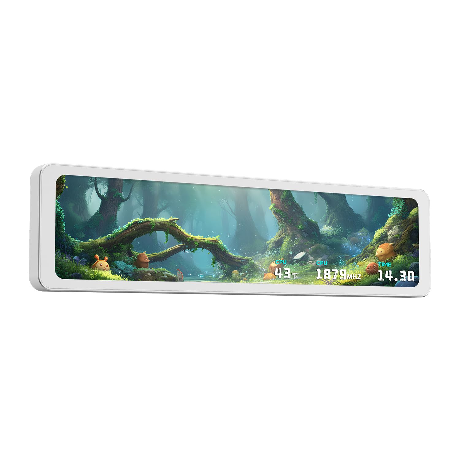 Thermalright Trofeo Vision 11.3 LCD blanco, pantalla magnética LCD a todo color de 11.3 pulgadas, resolución de 1920 x 400, fácil de instalar, temperatura maestra de CPU/GPU (blanco)