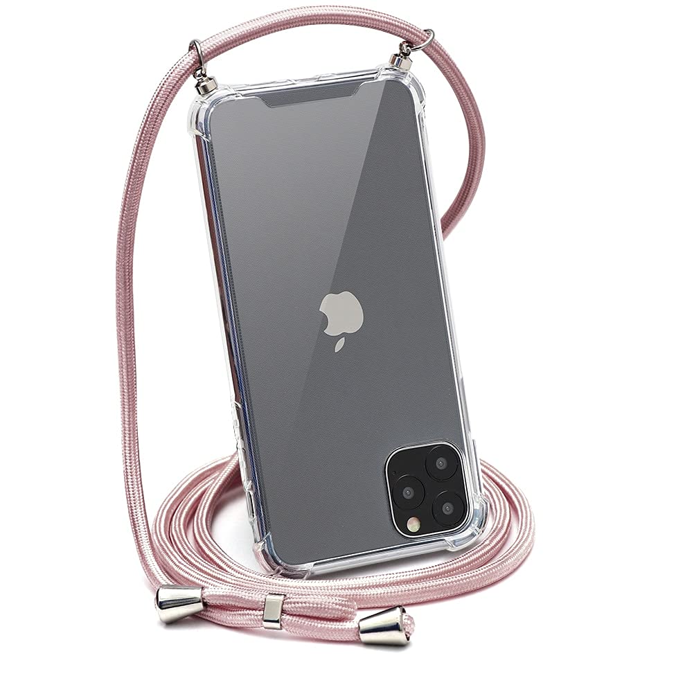 Yoedge Transparente Funda Con Cuerda Para Apple IPhone 12 Pro Max Case 6,7", Glitter Love Heart Aesthetic Brillante Carcasa Con Cadena Correa Colgante Corazones Caso Mujer Cover Para IPhone 12 Pro Max