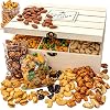 Christmas Nut Gift Basket | Healthy Holiday Gift of Assorted Nuts in Reusable Wood Crate | Large Variety Tray with Unique Flavors | Parties, Holidays, Birthday, Sympathy, Office, Thank You, Him, Her | Bonnie & Pop