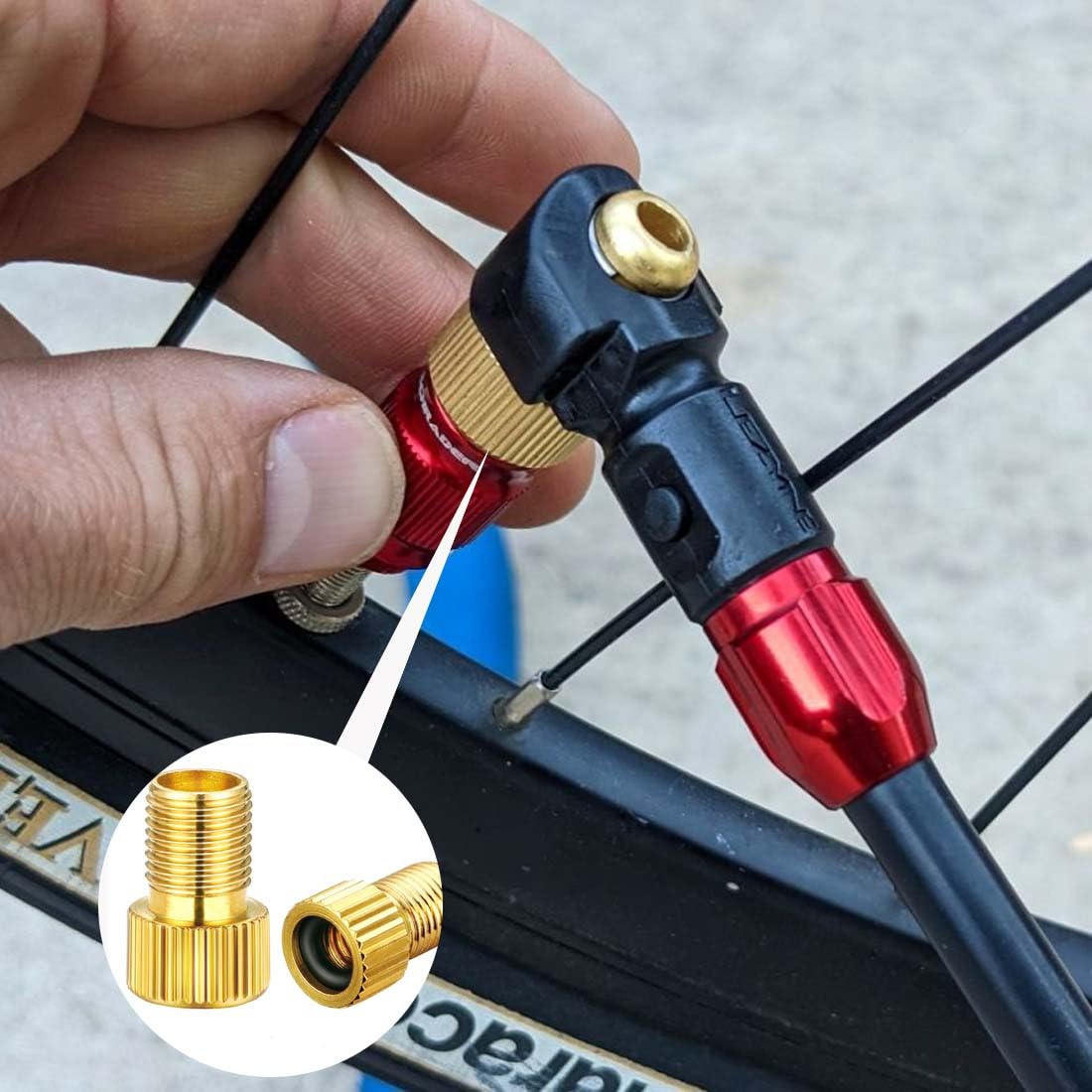 Adattatore per Valvola Presta in Ottone 4 Pezzi per Pompe Bicicletta