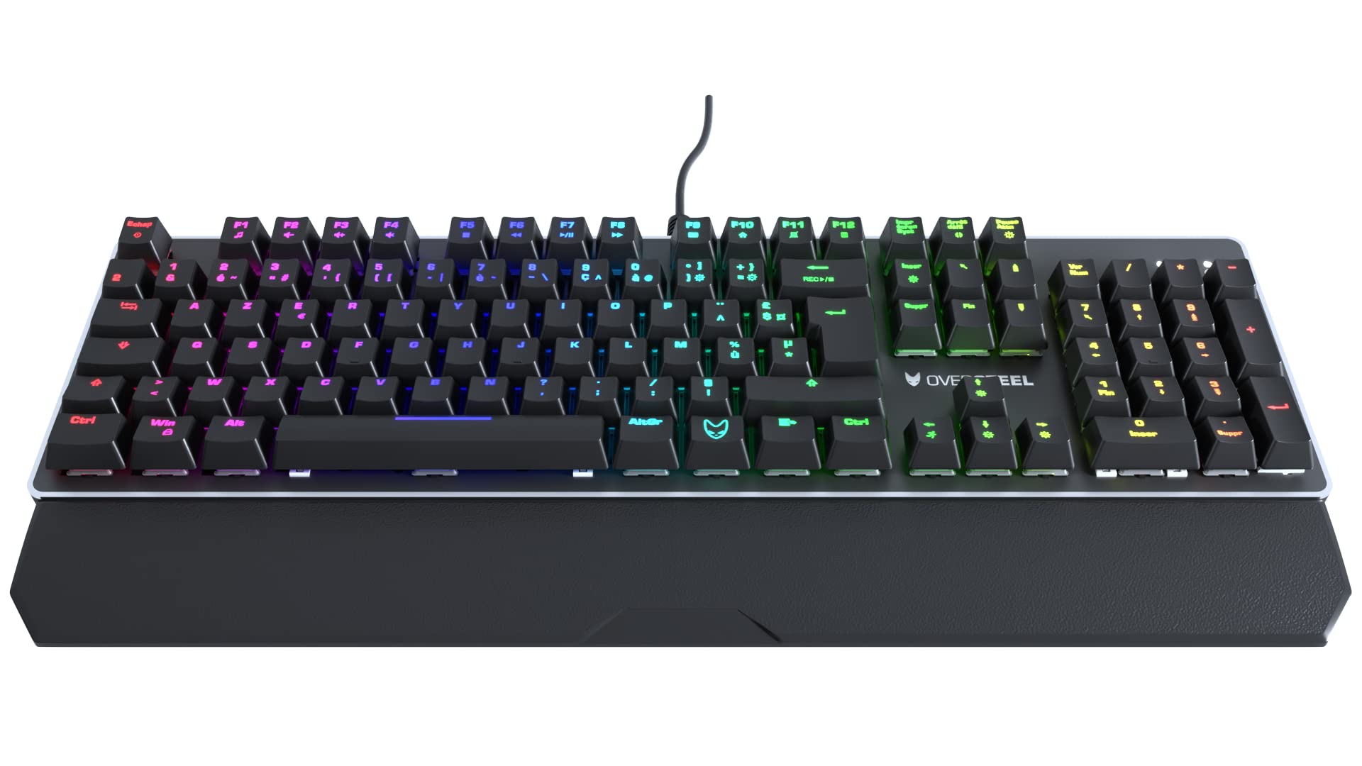 Oversteel Titanium - Tastiera Meccanica Gaming, RGB, Interruttore Rosso, Azerty Fr