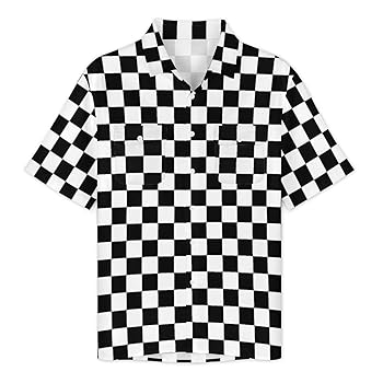 Amazon.com: whuhezhi Square Checkered Flag Men's Summer