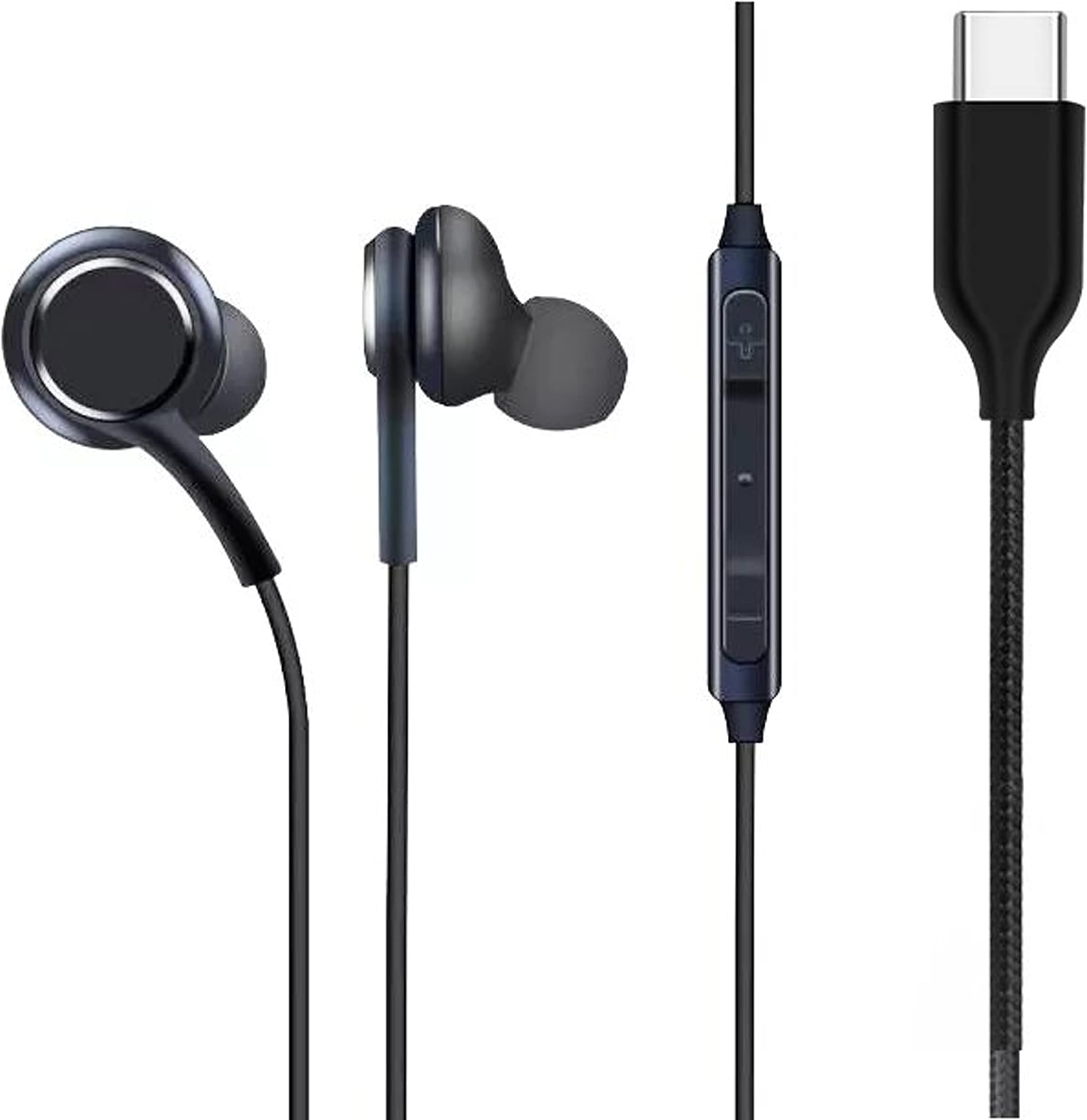 AK-G Type C Wired Earphone for Oppo A1 Pro Headphone with Mic, Bass Noise Compatible for Samsung S20 FE 5G, S21, S21 FE 5G, S21 Ultra, S21+, S22, S22+, S8, S8+, S9, S9+(Black, L$B4)