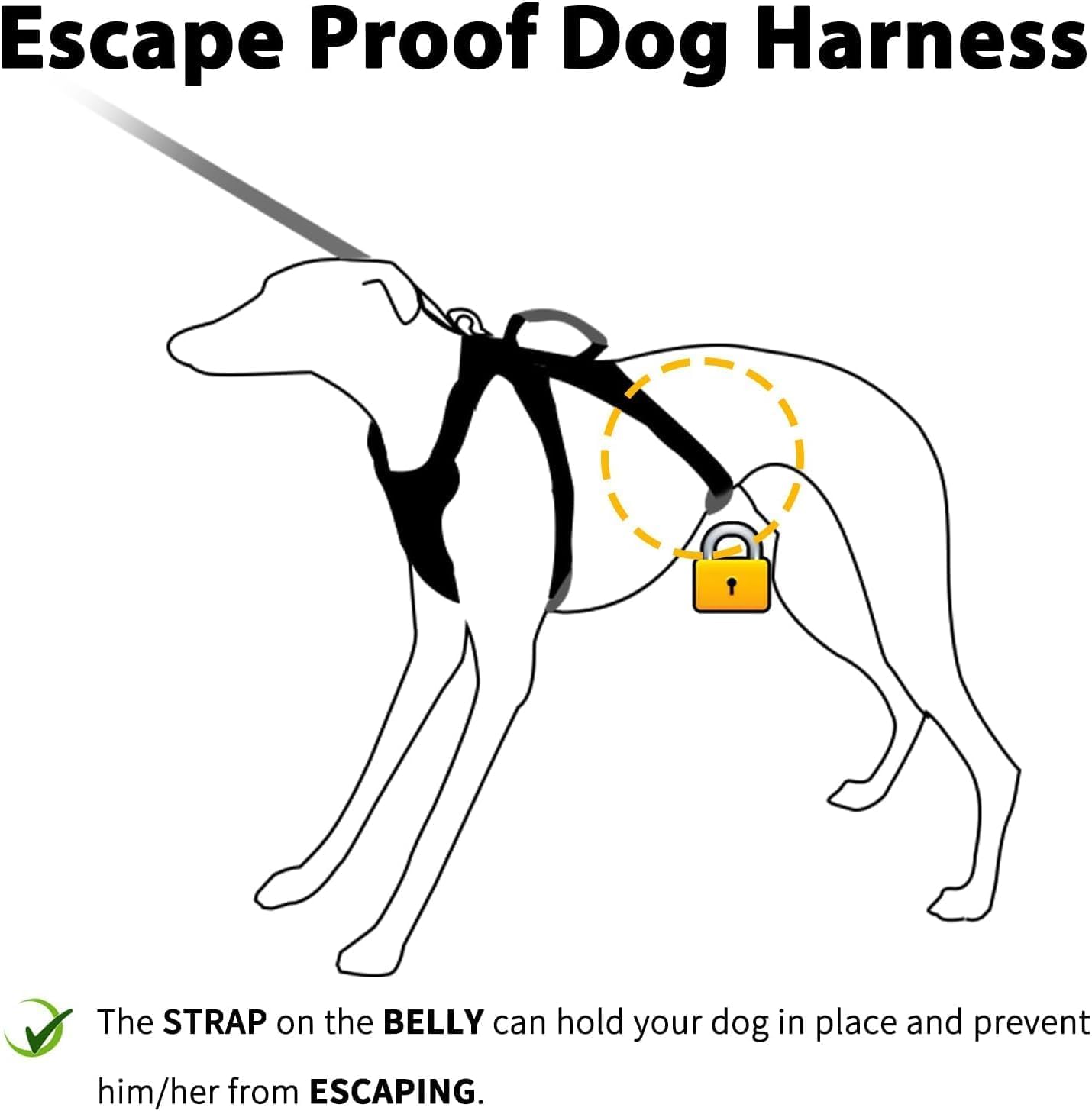 Huntboo Escape Proof Dog Harness, Secure Dog Harness No Escape, Fully Reflective Harnesses with Handle, Breathable, Durable - Image 3