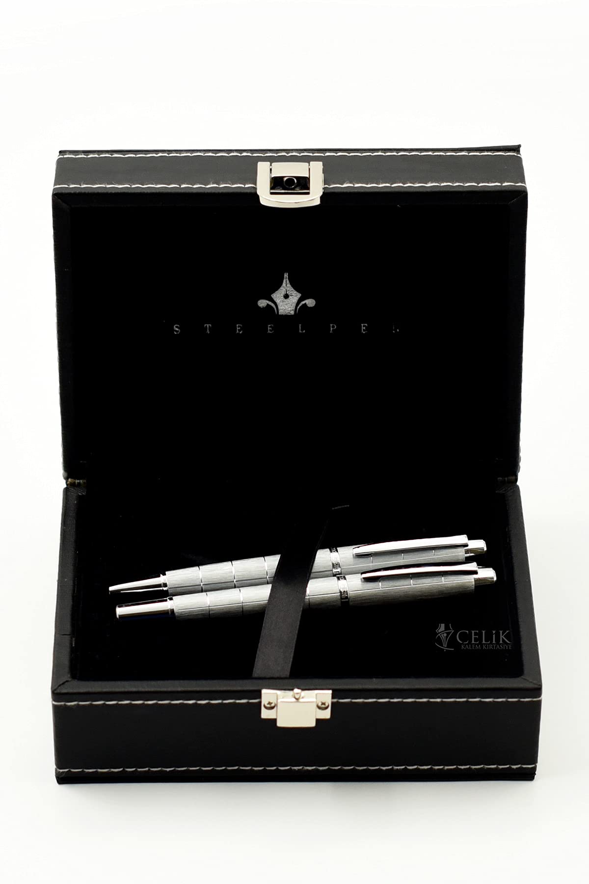 Steelpen World Serisi 2722 Mat Krom Dolma Kalem+Tükenmez Kalem Seti