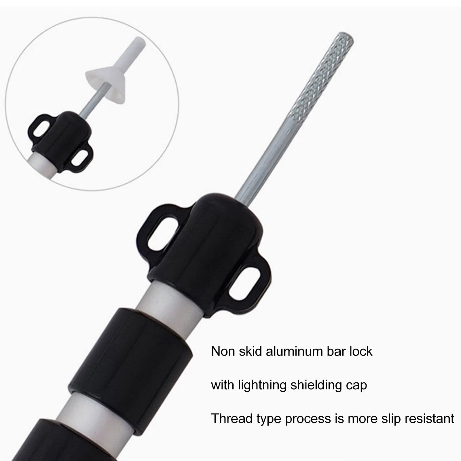 2 szt. Kijki do namiotu kempingowego Stop aluminium Regulowany od 95 do 235 cm Teleskopowy baldachim Pręty podtrzymujące z torbą do przechowywania do pieszych wędrówek z plecakiem