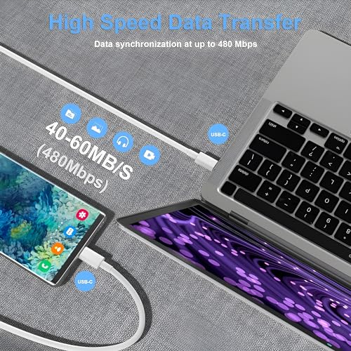 Image of Samsung Original Type C To C Mobile Data Charging Cable For Samsung Galaxy M15 /A06 /F06 /F15 /F14,A54 /A15 /A14 /A34 /A23,M14 /M34 /S21 Fe /S22 /S23 /S23 Fe 5G /S24 /Superfast Transfer Power Delivery Cabel,White