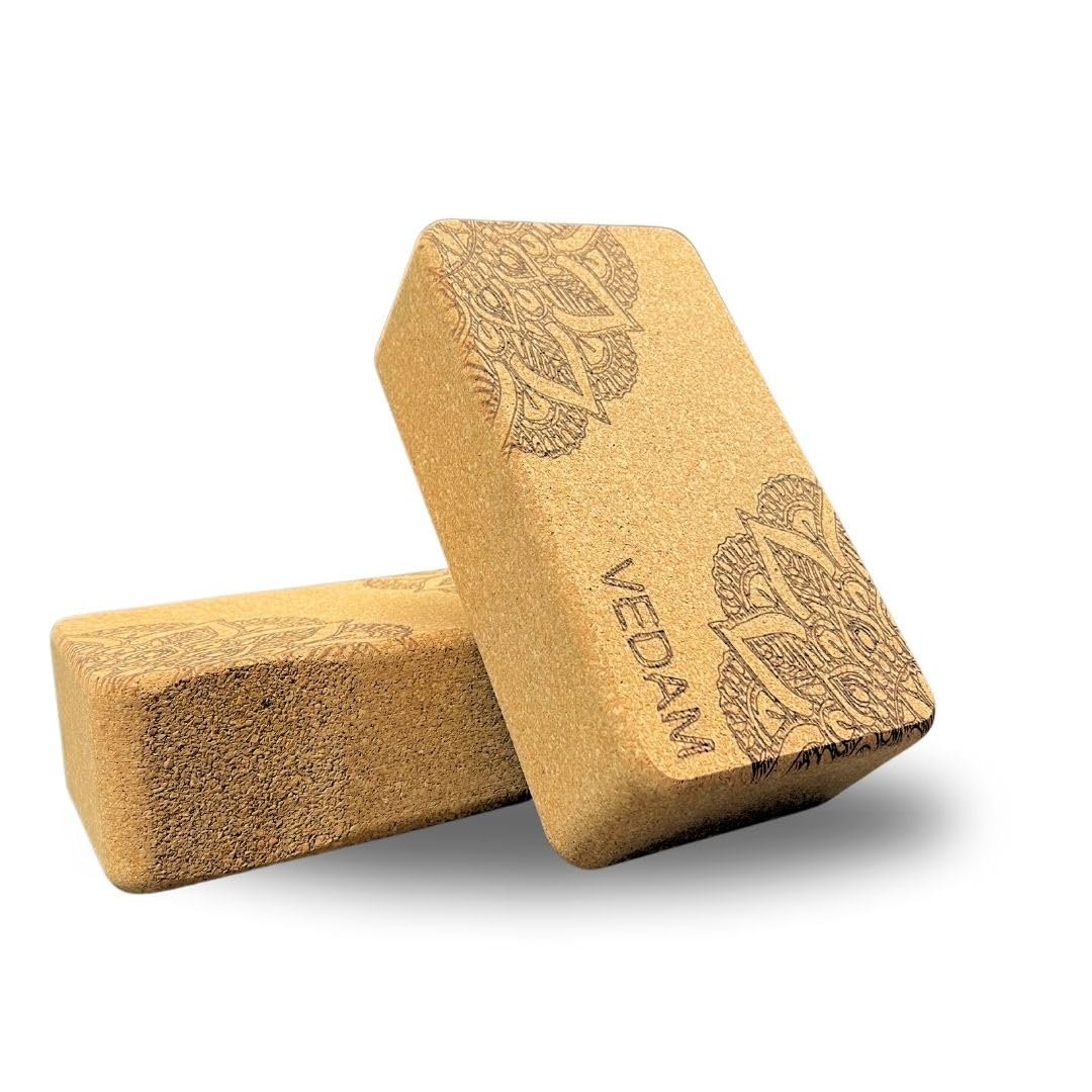 Vedam Cork Yoga Block, Set of 2, High Density, Non-Slippery, Light Weight, Odour-Resistant and Moisture Proof-image-33