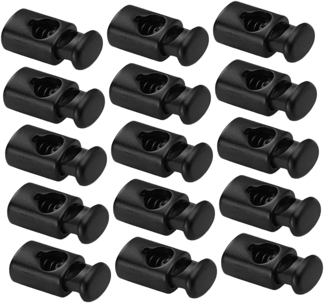 14pcs Single Spring Toggle Stoppers Plastic Rope Spring Locks for Drawstring Cord Shoelace Cord Locks String Clips Washers