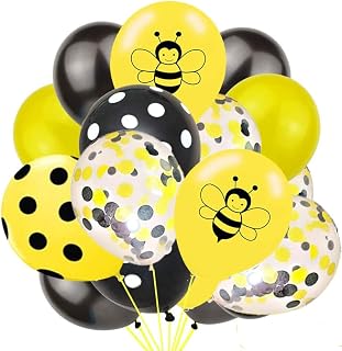 Finiypa Happy Bee Day Balloons Arch 60pcs Yellow Bee Balloon Garland Kit Bumble Bee Balloons for Bee Party Decorations,Baby Shower,Gender Reveal Decorations, Graduation, Honey Birthday Party Supplies