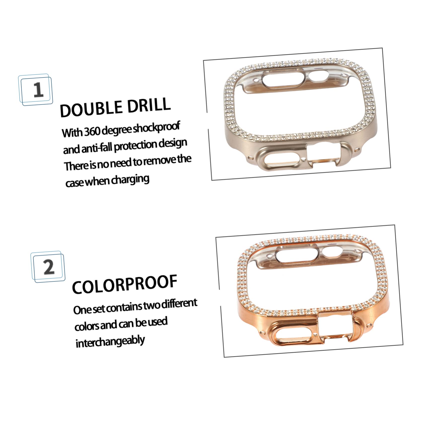 DOITOOL 10 Pièces boîtier de Montre Pomme Accessoires de Montre Couvercle de remplaçable Coque de Couverture de Creux Cas Source de Pare-Chocs Ultra