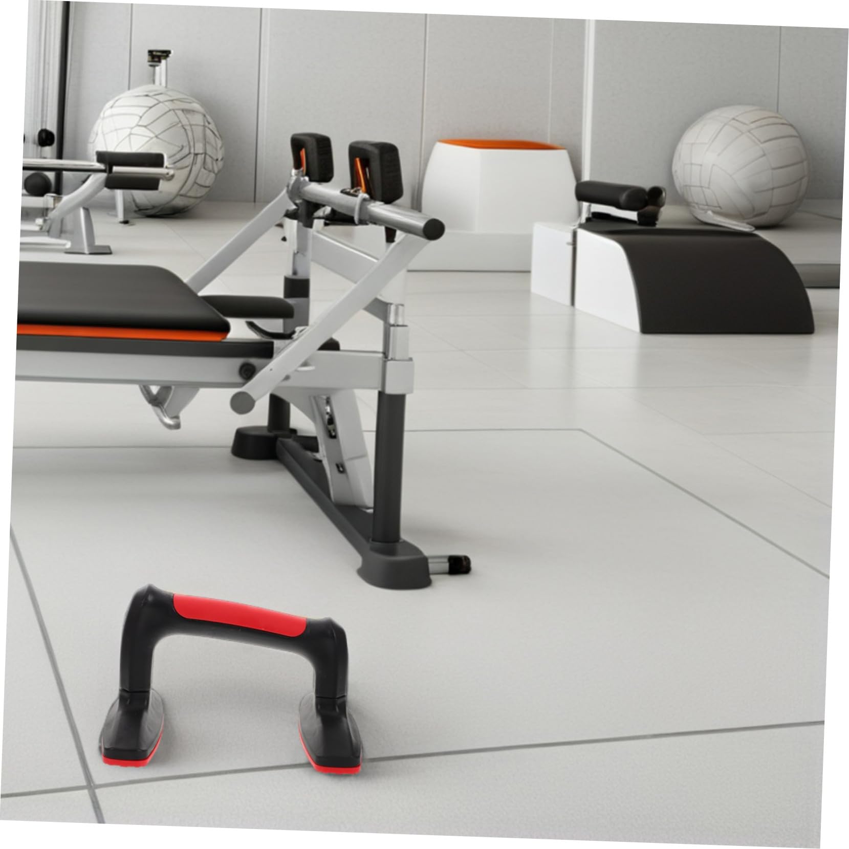 GALPADA 2 Maniglie per Flessioni H Shape Rosse Barre Antiscivolo per Esercizi Fitness Casa Supporto Stabile e Durevole per Allenamento Muscolare Calisthenics