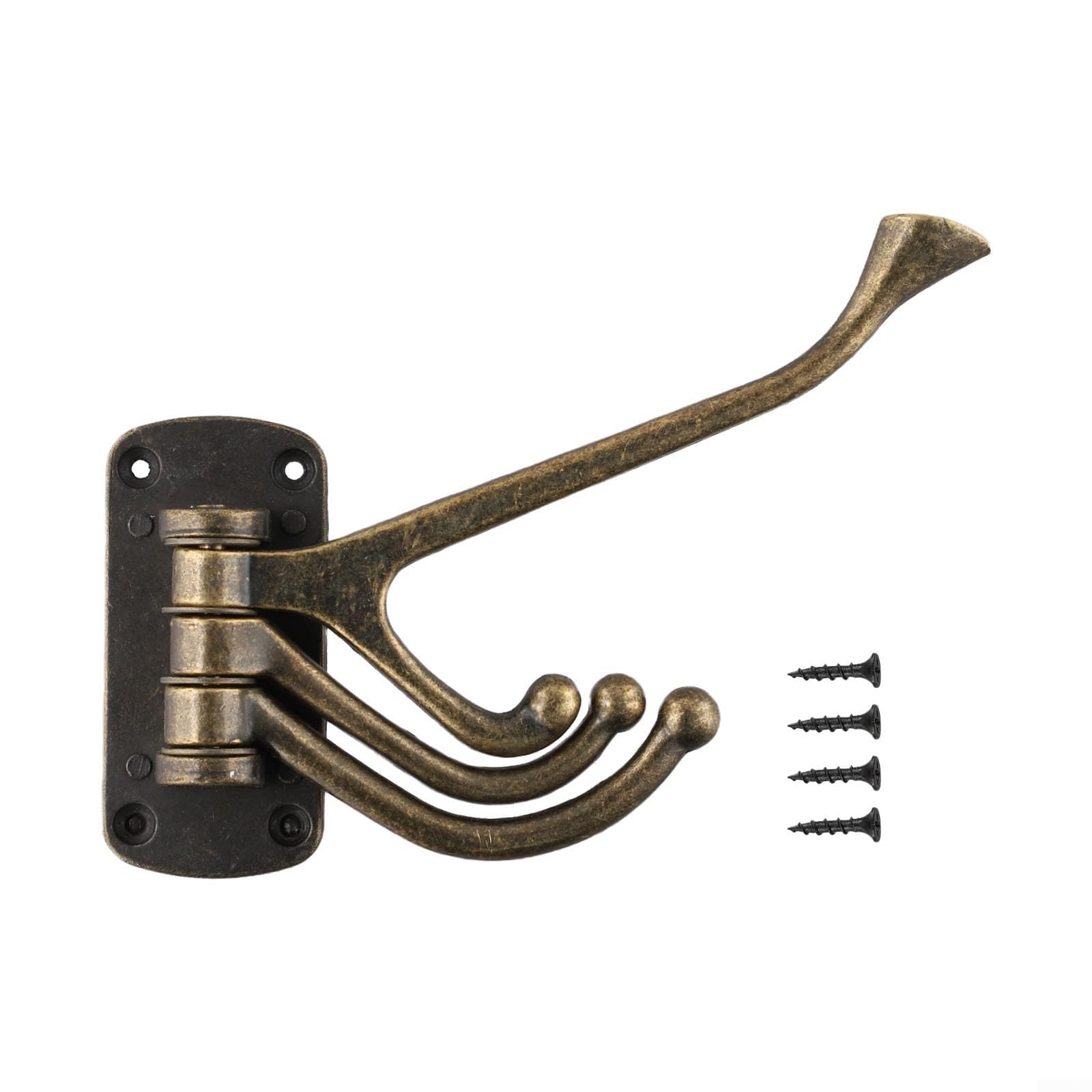 Patère murale pivotante en bronze authentique et durable au design haut de gamme