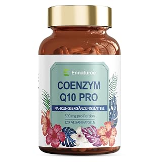 Q10 Kapseln Hochdosiert, 120x mit 500mg Coenzym Q10 Pro Kapsel, Hochwertiges Vegan aus Fermentation - ohne unerwünschte Zusätze, Vorrat für 4 Monate - Amazon product rated Grade A