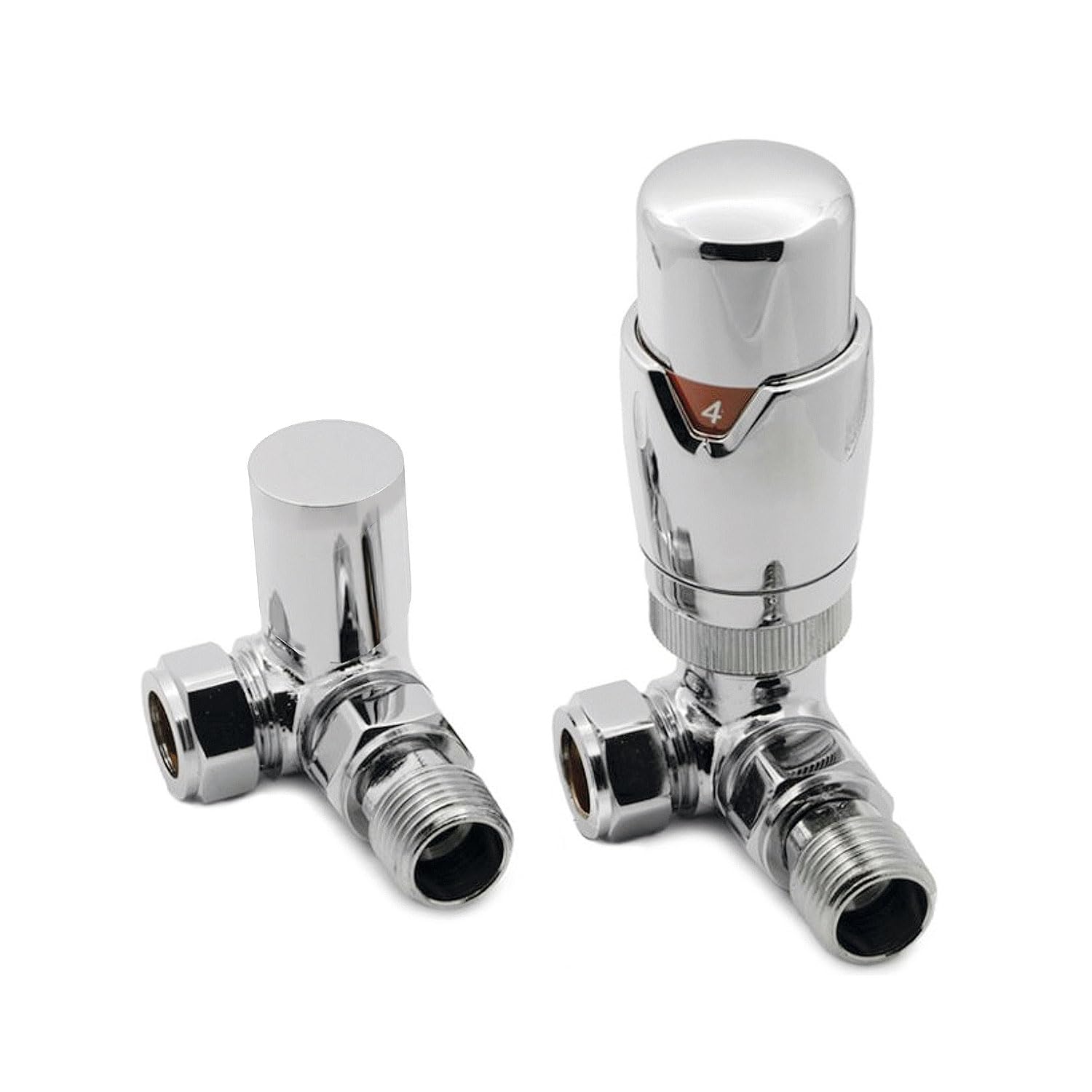 EcoSpa Chrome Corner TRV Thermostatic Radiator Valve Pack (Pair)