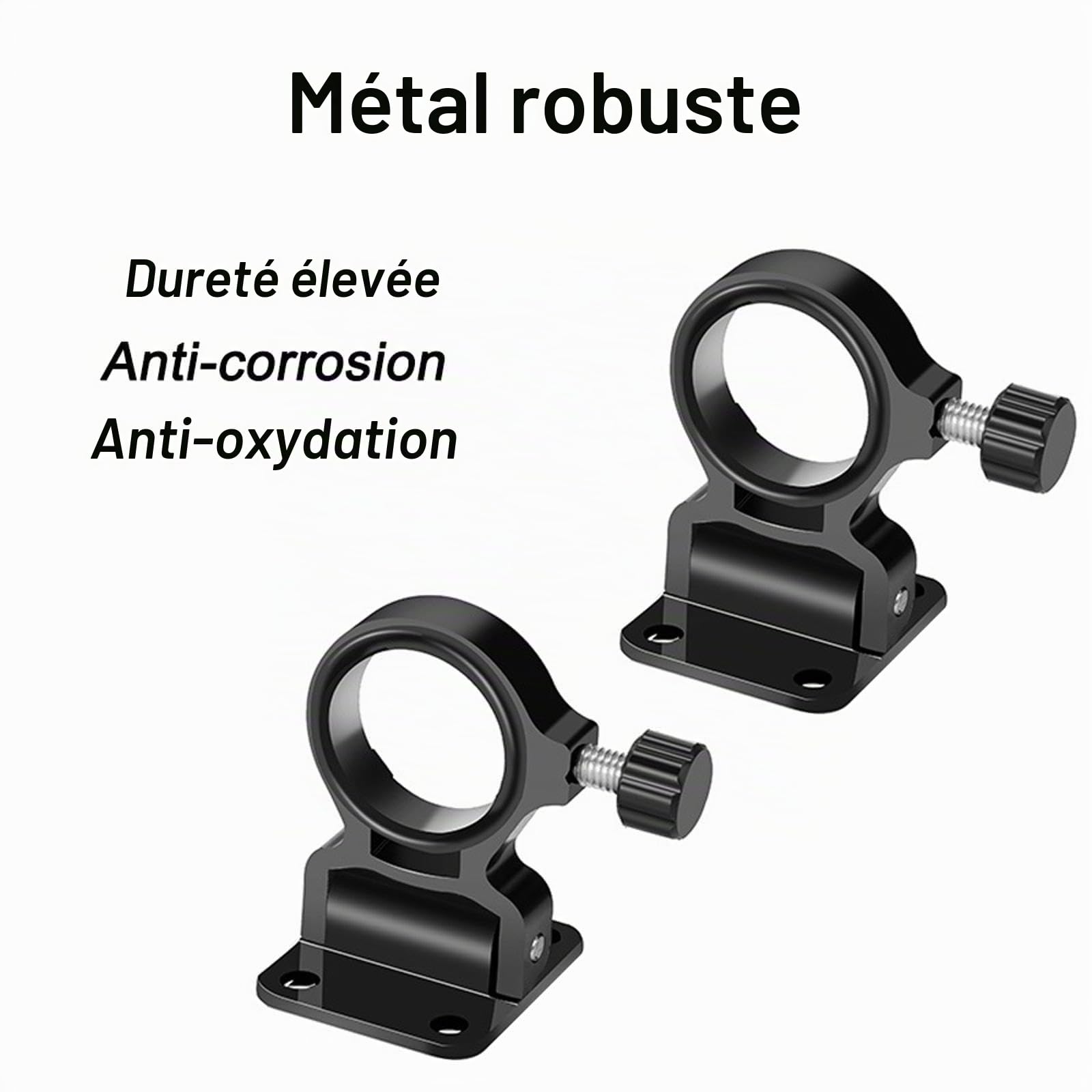 Lot de 2 supports de parapluie de pêche, supports de parasol pliables à fixation murale, pour balcon, terrasse, plate-forme de pêche (noir)