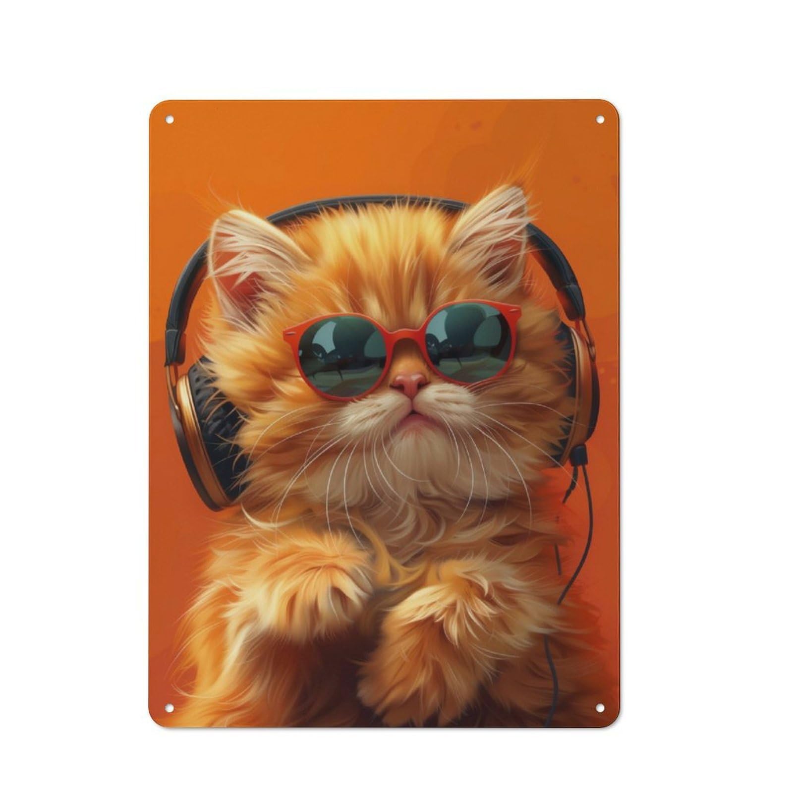 Junmoney Dj Whiskers Printed Metal Sign 40X30cm For Kitchen Or Home Bar, For Kitchen Decor Lovers, For Retro Home Interiors