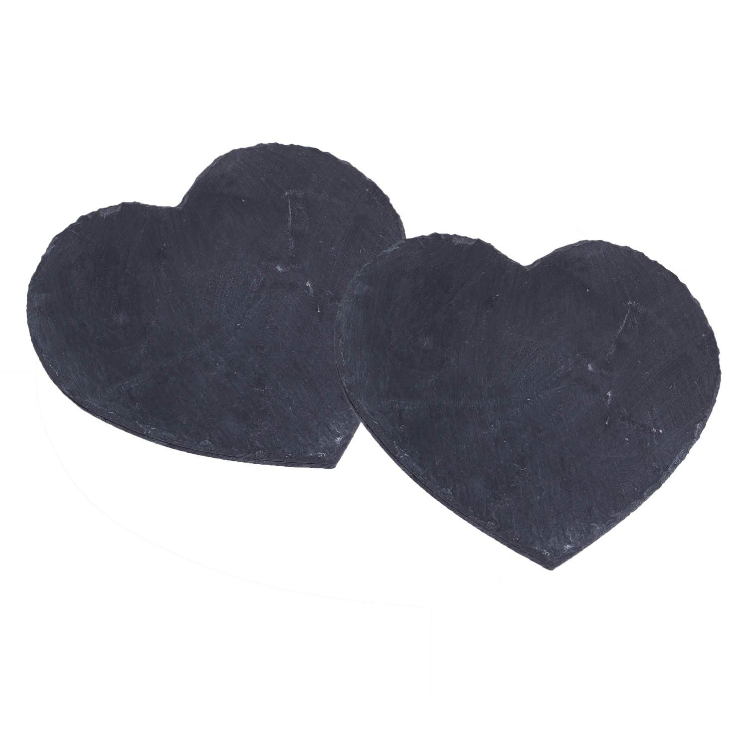 Apollo Slate Heart Placemat Set 2, Multi-Colour, 30x0.5x25