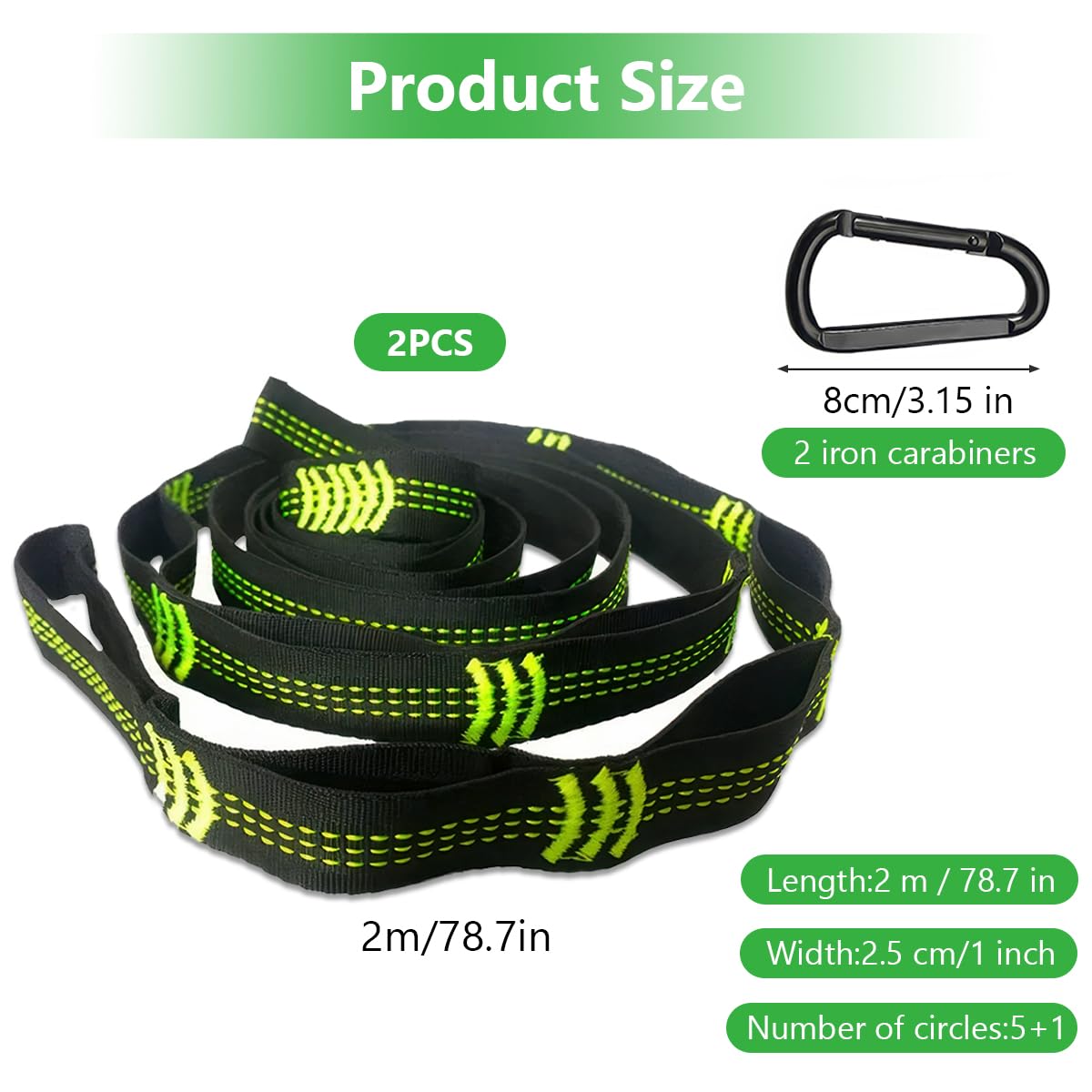 Ensemble De Sangles 2pcs Hamac Arbre Balançoire Suspendue Cordes Sangle