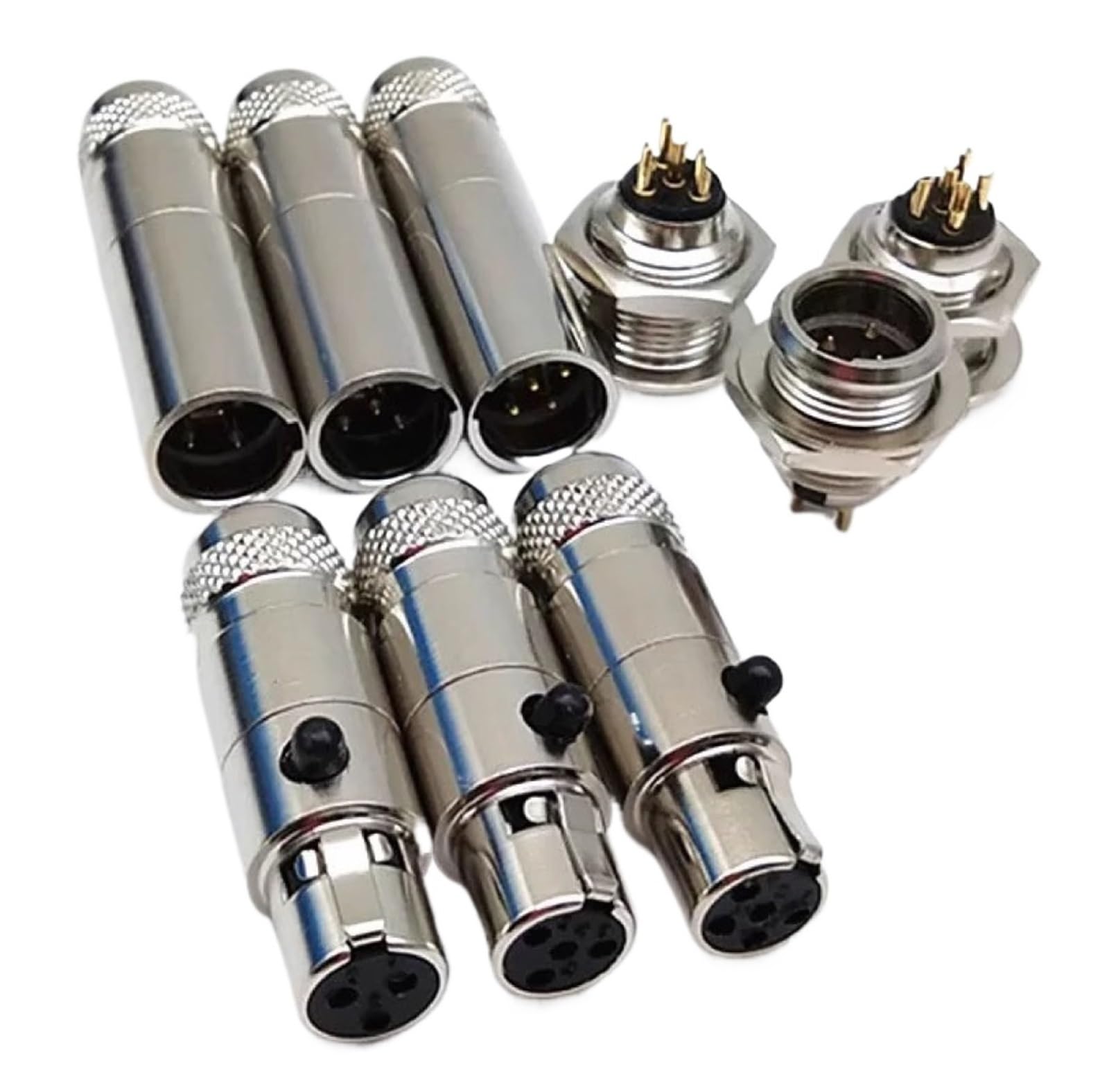Connettore for cavi broadcast MIC XLR 3/4/5/6 pin maschio femmina in lega di zinco for aviazione(Male Plug,3P)