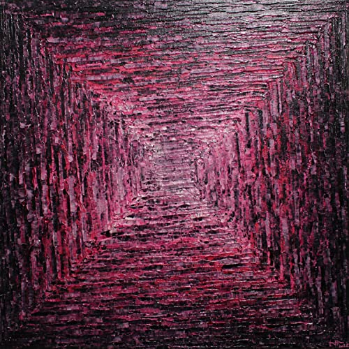 Peinture abstraite rose 50x50 cm idéale pour chambre parentale