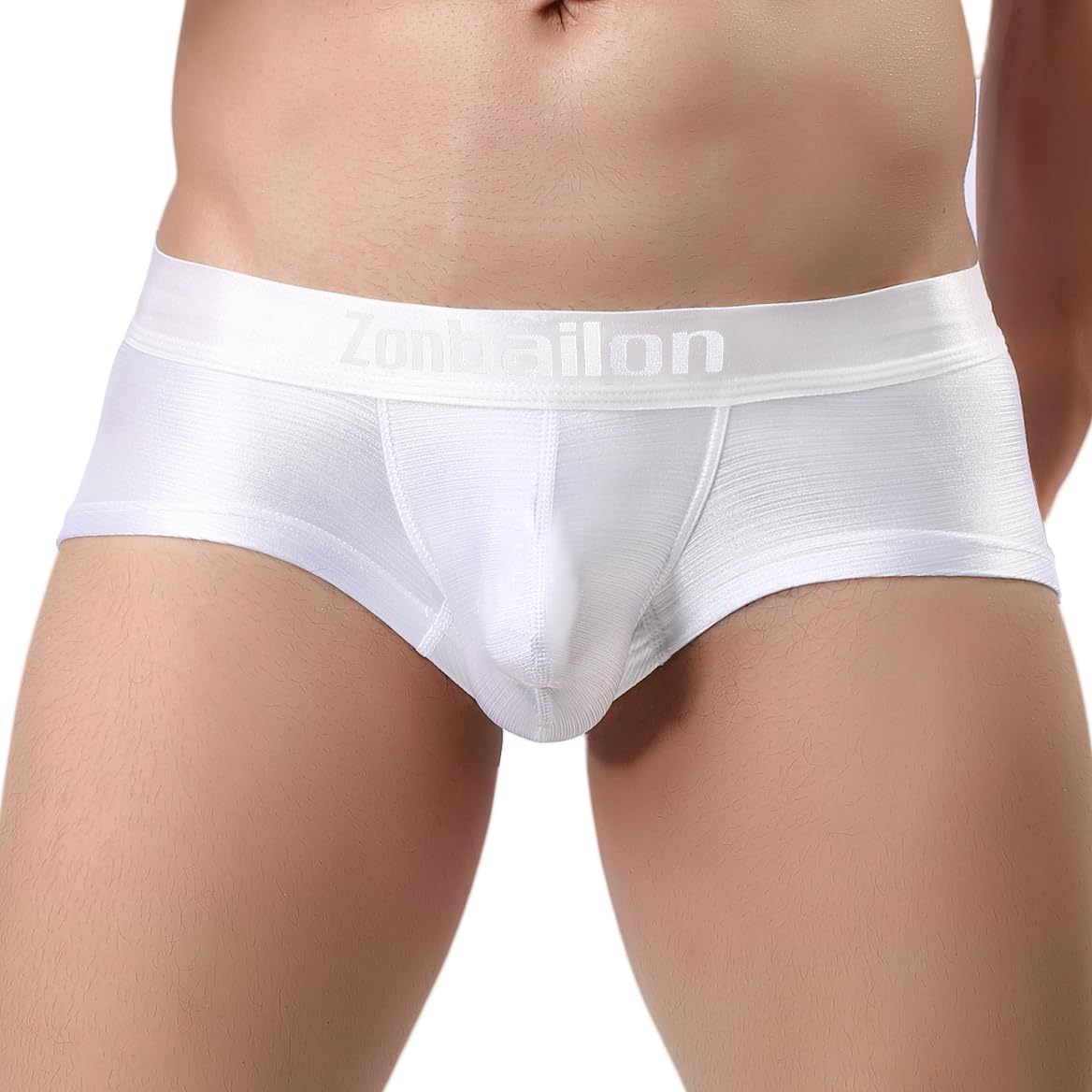 Sexy Mens Sparkly Boxer Briefs Short Ice Silk Bulge Enhance Underwear Low Rise Boxers No Fly Male Trunks White Man Briefs Underpants 2xl - Image 2