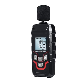 Digital Sound Level Meter 30-130 dB Decibel Meter Noise Measurement Device with Backlit LCD A-Weighting Fast/Slow Max/Min/Hold Portable Handheld dB Reader for Home, Studio, Office & Traffic