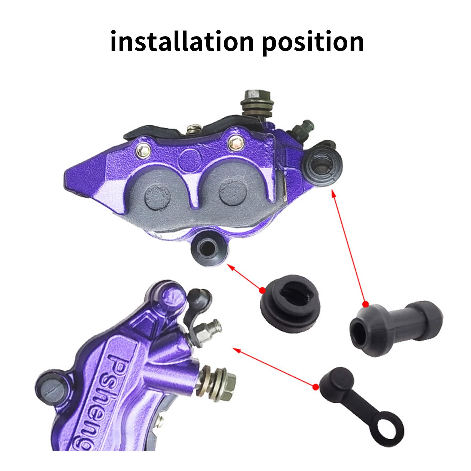 PURPLELILY Copertura Antipolvere Per Pinza Freno Moto - Gomma Impermeabile Per Scooter - Foto 5