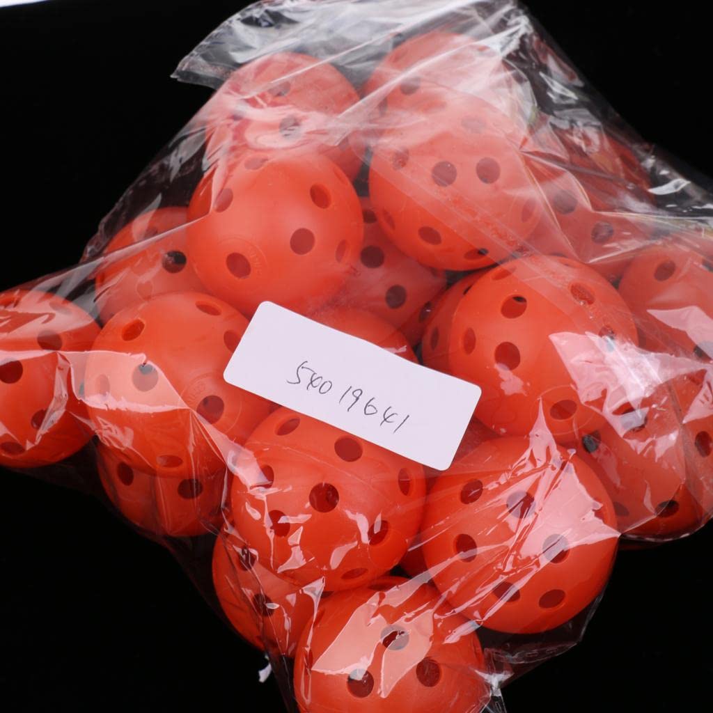 Calandis 20 Pieces Plastic Hollow Golf Balls Perforated Practice Training Ball Orange