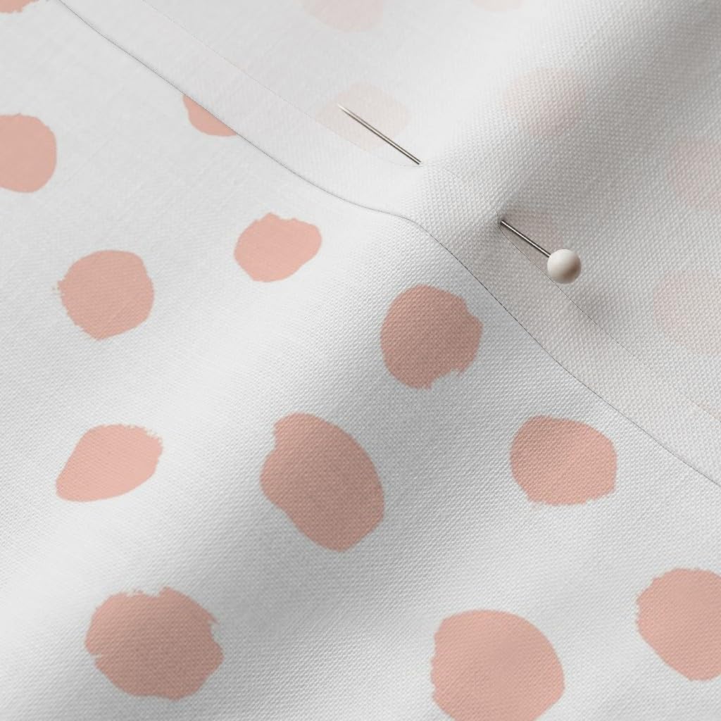 Spoonflower Fabric - Polka Dot Blush Dots Nursery Girl Abstract Simple Printed on Petal Signature Cotton Fabric Fat Quarter - Sewing Quilting Apparel Crafts Decor