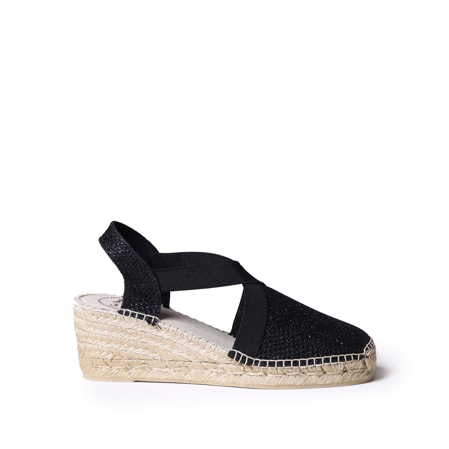 Espadrille pour Femme en Tissu de Coton - Triton - Noir, 38 EU