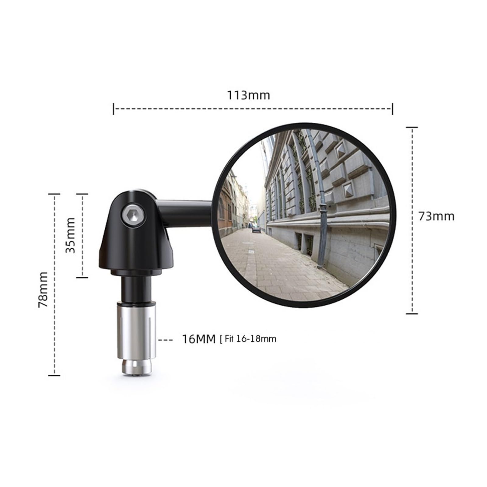 Specchietto retrovisore per Moto, 2 Pezzi/Coppia, Rotondi, da 7/8" per Manubrio, Pieghevoli, Laterali, per Moto, per Bar, per retrovisore Bici.