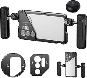 Neewer Mobile Phone Video Rig, Mobile Phone Grip Stabiliser Cage Compatible With Iphone 16 15 Pro Max Plus 14 13 Mini X Xs Max Xr