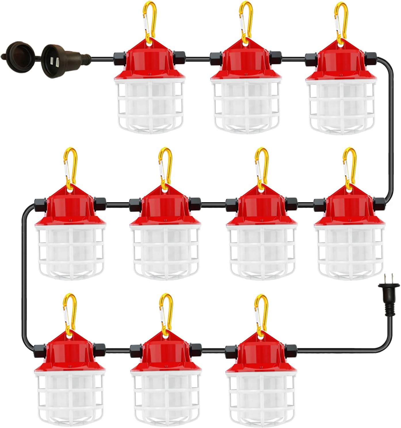 100FT LED Construction String Lights 150W 15000lm Super Bright Industrial Grade Best for Outdoor Temporary Work Lighting 100FT LED Construction String Lights 150W 15000lm Super Bright Industrial Grade Best for Outdoor Temporary Work Lighting