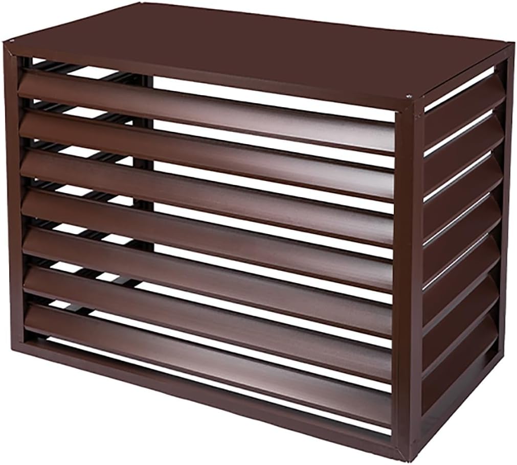 Heavy Duty Outdoor Privacy Ac Shelf Aluminum Air Conditioner Covers Shutters Aluminum Alloy Conditioning Cover Privacy Fence Outdoor Privacy Screen for Garden Patio Lawn. ( Color : White , Size : 100x