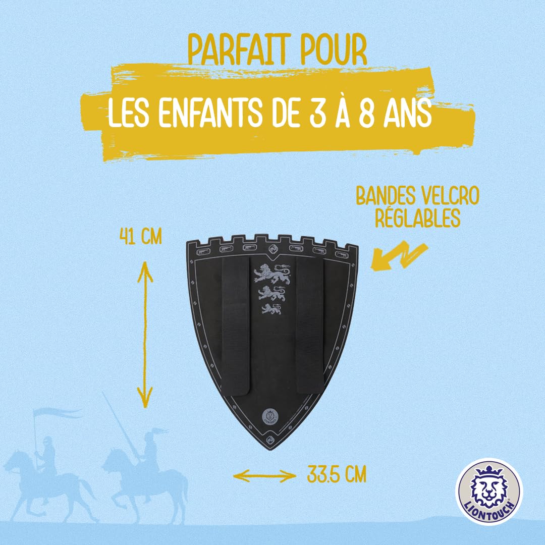 Liontouch - Bouclier du Roi Lion Triple | Jeu De Simulation Médiéval en Mousse pour Enfants Prêts pour des Aventures Chevaleresques | Armes & Armures Sécurisées pour Déguisements Royaux