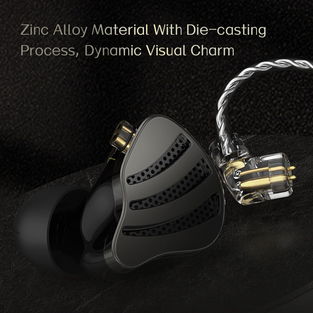 CCA ND Nice - Auriculares intraurales con monitor de oído, controladores híbridos 1BD 1DD, auriculares IEM, auriculares HiFi de sonido claro, con placa frontal de metal, cable desmontable de 2 pines